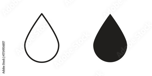 Blood drops icon pictogram template, Simple outline and filled style.