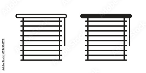 Blinds icon pictogram template, Simple outline and filled style.