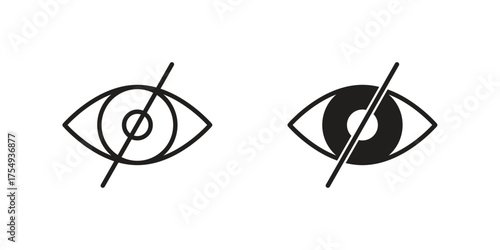 Blindness icon pictogram template, Simple outline and filled style.