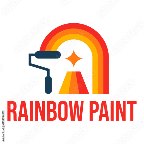 rainbow paint isolated on white background