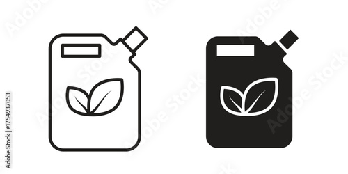 Biofuel canister icon pictogram template, Simple outline and filled style.