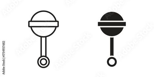 baby rattle icon pictogram template, Simple outline and filled style.