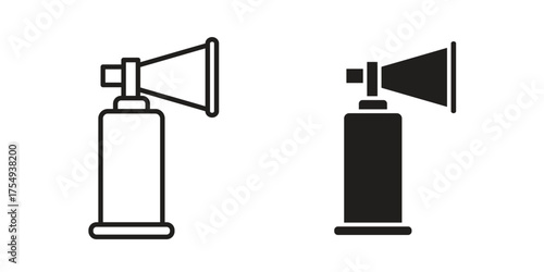 Air horn icon pictogram template, Simple outline and filled style.