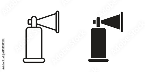 Air horn icon pictogram template, Simple outline and filled style.