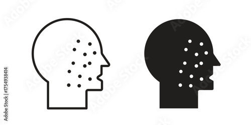 Acne icon pictogram template, Simple outline and filled style.