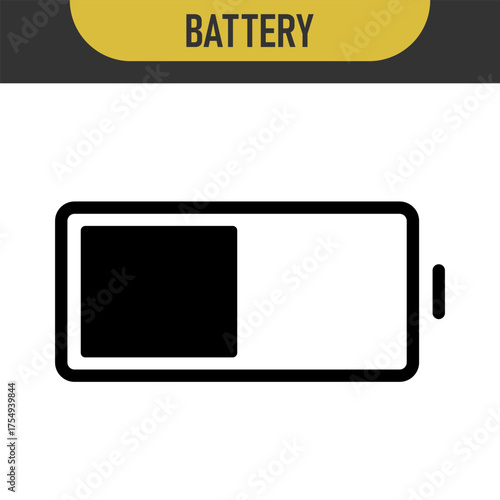 battery icon set with charge levels from full and low - charging symbol - representing power, energy storage, and readiness for use in electronic devices