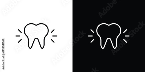 clean tooth icon concept. Thin line symbol pack.