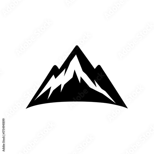 Snow capped mountain silhouette vector illustration icon scalable eps graphic silhouette