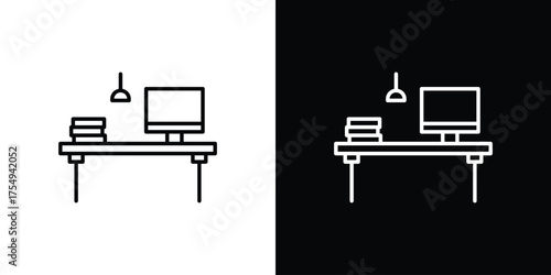 Workspace icon concept. Thin line symbol pack.