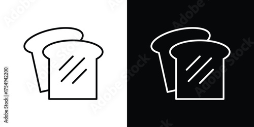 White bread icon concept. Thin line symbol pack.