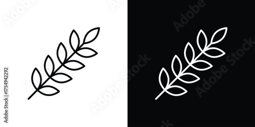 Wheat grain icon concept. Thin line symbol pack.