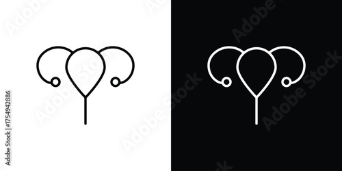Uterus icon concept. Thin line symbol pack.
