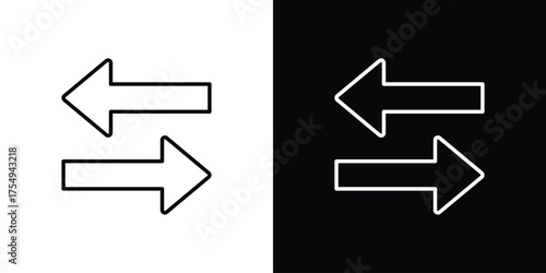 Transfer arrows icon concept. Thin line symbol pack.