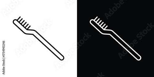 Toothbrush icon concept. Thin line symbol pack.