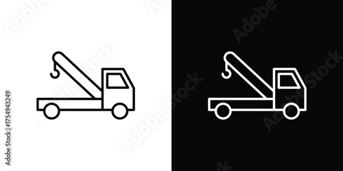 Tow truck icon concept. Thin line symbol pack.