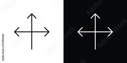 Three directions icon concept. Thin line symbol pack.