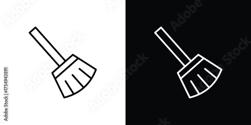 Sweeping icon concept. Thin line symbol pack.