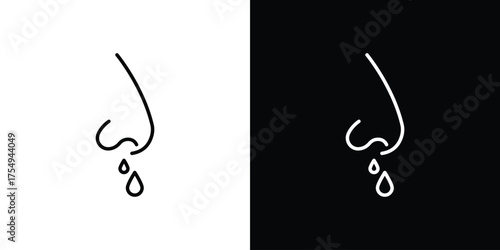 Stuffy nose icon concept. Thin line symbol pack.