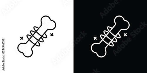Strong healthy bones icon concept. Thin line symbol pack.
