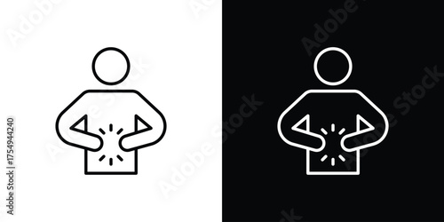 Stomachache icon concept. Thin line symbol pack.