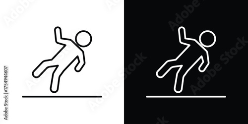Slippery floor icon concept. Thin line symbol pack.