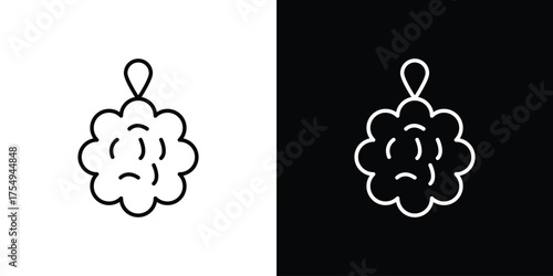 Shower sponge ball icon concept. Thin line symbol pack.