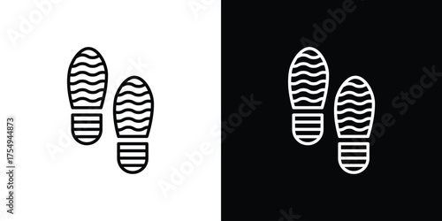 Shoe print icon concept. Thin line symbol pack.