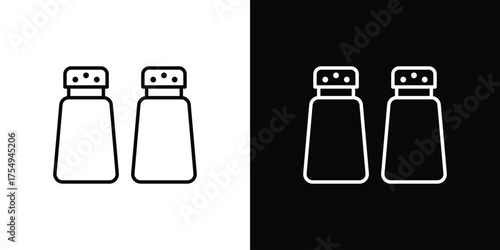Salt and pepper shakers icon concept. Thin line symbol pack.