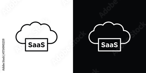 SaaS icon concept. Thin line symbol pack.