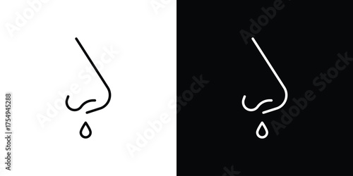 Runny nose icon concept. Thin line symbol pack.