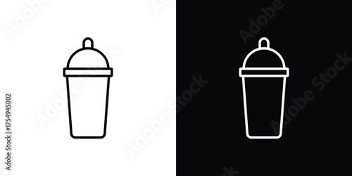 Protein shake icon concept. Thin line symbol pack.