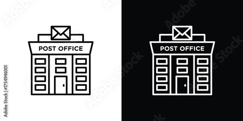 Post office icon concept. Thin line symbol pack.