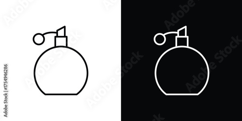 Perfume bottle icon concept. Thin line symbol pack.