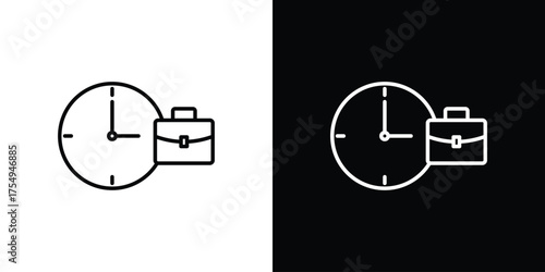 Office time icon concept. Thin line symbol pack.