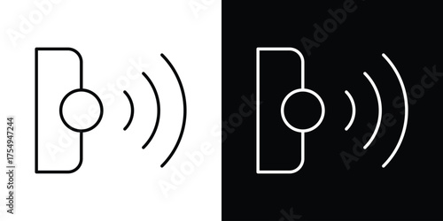 Motion sensor icon concept. Thin line symbol pack.