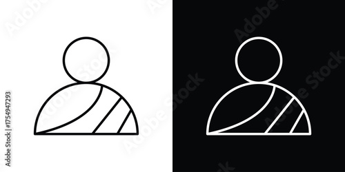 Monk icon concept. Thin line symbol pack.