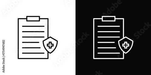 Medical insurance icon concept. Thin line symbol pack.