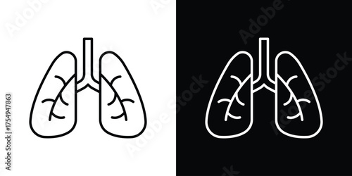 Lung icon concept. Thin line symbol pack.