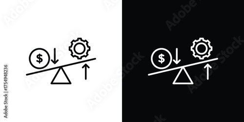 Leverage icon concept. Thin line symbol pack.