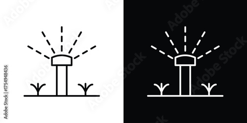 Lawn sprinkler icon concept. Thin line symbol pack.