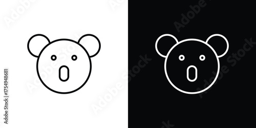 Koala head icon concept. Thin line symbol pack.