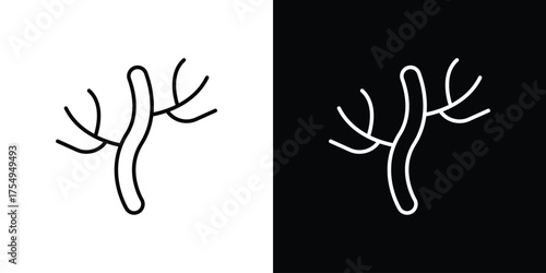 Human artery icon concept. Thin line symbol pack.