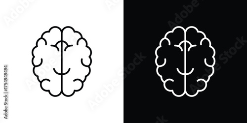 Human brain icon concept. Thin line symbol pack.