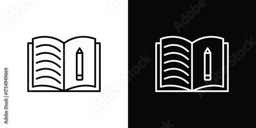 Homework icon concept. Thin line symbol pack.