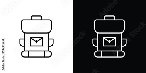 Hiking backpack icon concept. Thin line symbol pack.