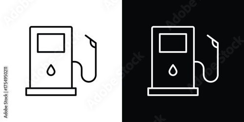 Gas station icon concept. Thin line symbol pack.