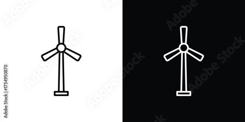 Eolic energy icon concept. Thin line symbol pack.