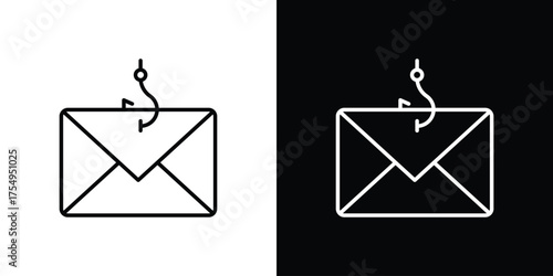 Email phishing icon concept. Thin line symbol pack.