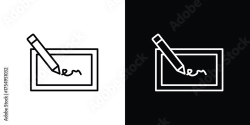 Electronic signature icon concept. Thin line symbol pack.