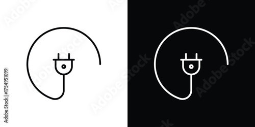 Electric plug icon concept. Thin line symbol pack.